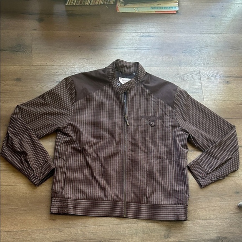 Original Penguin Men's Dark Brown Striped Jacket ! XL